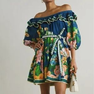 Alemais Lyla Ruffled Linen Minidress - Size 2 -- Brand New Condition